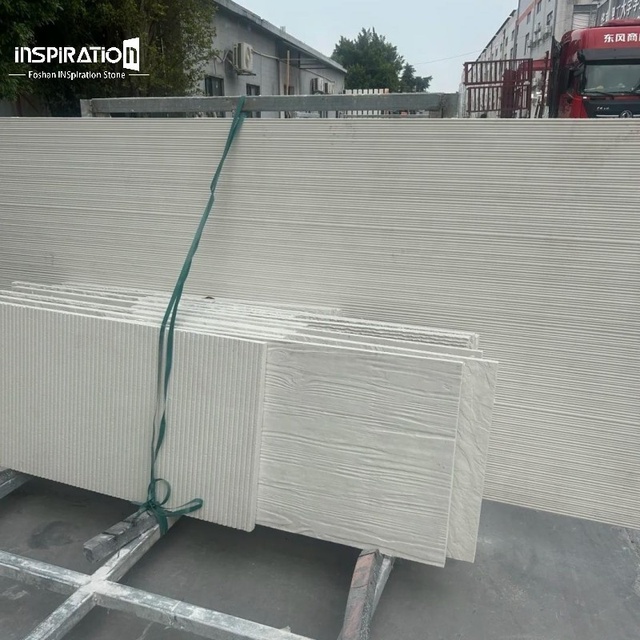Modern GFRC Fireproof Balustrade Railing Panels with Geometric Cutouts for Balcony Staircase Safety Interior Wall Decoration