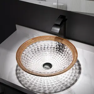 China über der Arbeits platte Kristallglas becken Waschtisch waschbecken