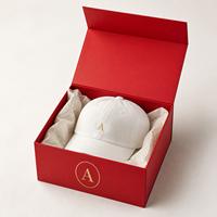 Cajas de Papel Rígido Plegables con Cierre Magnético y Estampado Dorado, Material Ecológico para Empaque de Sombreros y Camisetas