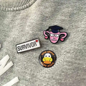 Nút phù hiệu pin logo kim loại nhà sản xuất Tùy chỉnh hình tròn nút dễ thương trên với pin an toàn niken-miễn phí nhôm hỗ trợ - Product Image 2