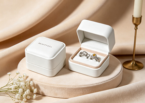 High-End Square <b>Box</b> with Faux Leather Outer Layer Curved Flip Cover Magnetic Closure Ribbon Four-Color Printing <b>Soft</b> <b>Light</b> Pink - Product Image 2