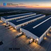 Structure en acier pour entrepôt, charpente légère préfabriquée, grande portée, hangar industriel, bâtiment métallique