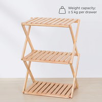 Organisateur de rangement pliable en bois Radiata – Étagère moderne et minimaliste pour économiser de l'espace, pour chaussures, vêtements et la maison