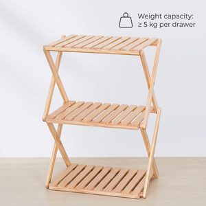 Collapsible Radiata <b>Pine</b> Utility Storage <b>Shelf</b> - PU Coated Floor-Standing Rack for Classroom, Office Use - Product Image 2