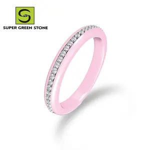 SuperGS SGSR118 New Ceramic Technology Anti-Oxidation 18k Gold Ring Custom Jewelry Romance Happiness Pink Hormone Rings