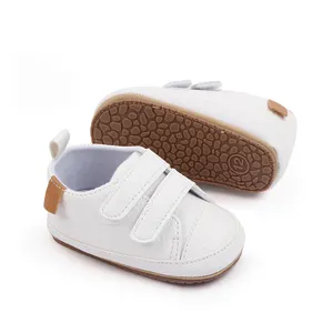 Vente en gros 0-3 ans 6 à 12 mois nouveau-né fille garçon blanc baptême baptême robe chaussures prewalker bébé filles garçons chaussures