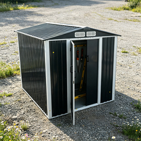Abri de jardin en acier 10x14FT, abri extérieur pour outils, galvanisé, toit en pente, fenêtre de ventilation, montage rapide