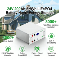 Batterie Enershare 24V 200Ah LiFePO4 prismatique, batteries lithium-ion adaptatives pour onduleurs hors réseau/hybrides