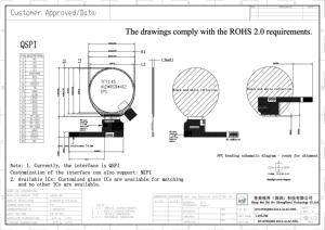 솔로몬 하이라이트 LCD 450cd/ 1.45인치 TFT IPS 412*412 원형 QSPI 디스플레이 24핀 -20C~70C 작동 온도 스마트 웨어러블용 - Product Image 4