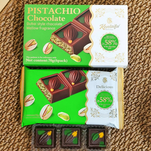 KENLAIFU Chocolat noir ou au lait style Dubaï, économique, en gros, certifié Halal (6 petites pièces) – Snacks décontractés - Product Image 1