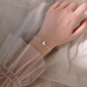 Pulsera de aleación con diseño de mariposa <span class=keywords><strong>para</strong></span> mujer, brazalete sencillo con diseño de diamantes, estilo de celebridad de <span class=keywords><strong>Instagram</strong></span> - Product Image 4