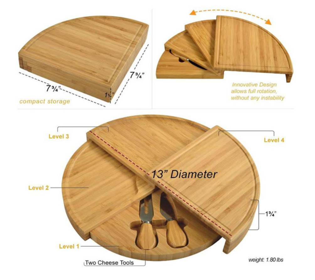 กระดานชีส + มีดชีส 2 เล่ม