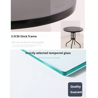Meilleure vente Ensemble de mobilier d'extérieur anti-pluie et crème solaire pour les loisirs en plein air Combinaison de table en verre et chaise en fer