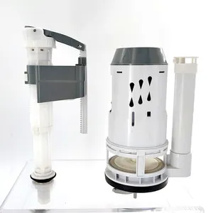 Top Quality vaso sanitário latão entrada ajustável preencher válvula com fixação aro Tanque Fittings Para Dual Flush Cisterna Mecanismo