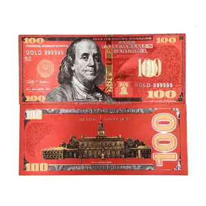 Free shipping Gold Foil 100 dollars bill USD Commemorative plastic