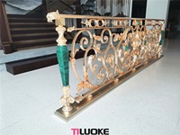TLK Rampe d'escalier intérieure haut de gamme de luxe en laiton couleur cuivre antique