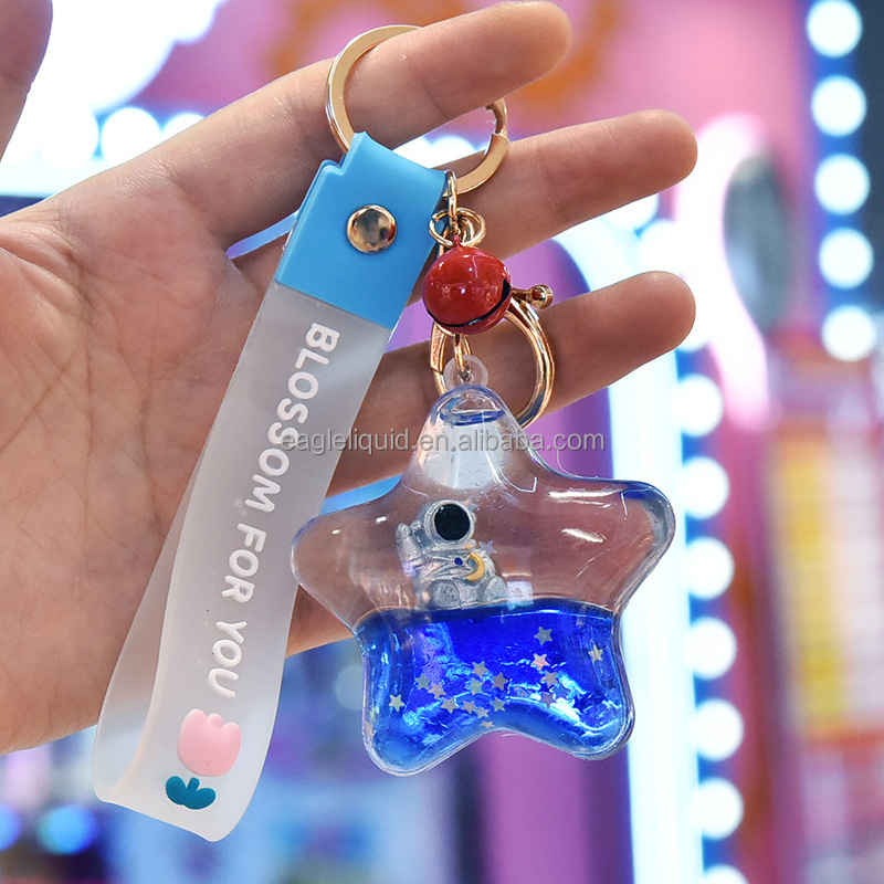 Star Shape Acrylic Liquid Keychain with Floaters - Custom Colors