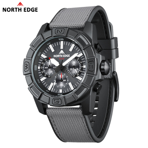 Reloj NORTH EDGE BLAZE de energía solar con envío directo, reloj de cuarzo de acero inoxidable 316 para hombre, deportivo, piloto, resistente al agua 50M, cronómetro - Product Image 3