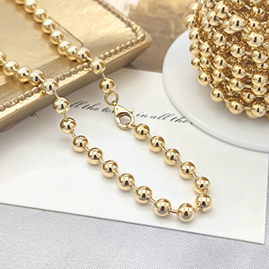 Collar <span class=keywords><strong>de</strong></span> Cadena <span class=keywords><strong>de</strong></span> <span class=keywords><strong>Oro</strong></span> <span class=keywords><strong>de</strong></span> <span class=keywords><strong>18</strong></span> Quilates con Cuentas <span class=keywords><strong>de</strong></span> 4 mm y 20 Pulgadas, Regalo <span class=keywords><strong>de</strong></span> Boda Clásico, Joyería al <span class=keywords><strong>por</strong></span> <span class=keywords><strong>Mayor</strong></span> en China - Product Image 4