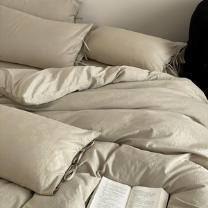 Parure <span class=keywords><strong>de</strong></span> lit quatre pièces haut <span class=keywords><strong>de</strong></span> gamme en coton lavé 100 % coton, ultra-douce et agréable pour la peau, avec <span class=keywords><strong>housse</strong></span> <span class=keywords><strong>de</strong></span> <span class=keywords><strong>couette</strong></span> - Product Image 5