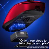 AULA SC900 Mouse nirkabel e-sport, Mouse canggih dengan baterai ringan yang dapat diganti kabel // 2.4G tri-mode