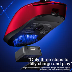 Aula Sc900 Geavanceerde Draadloze E-Sport Muis Met Lichtgewicht Vervangbare Batterij Met Bedraad // <span class=keywords><strong>2</strong></span>.4G Tri-Mode Muis - Product Image 3
