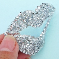 Patchs thermocollants à strass effet lèvres argentées brillantes pour vêtements et chaussures – Vente chaude
