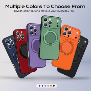High Quality Linen Texture Magnetic Rotation Holder Mobile Phone <b>case</b> for iPhone 16 17 18 Pro Max Shockproof Stand Back Cover - Product Image 2
