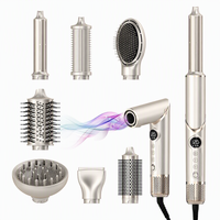 Sèche-cheveux professionnel OEM 8-en-1 à technologie plasma, anti-frisottis, 1400W, 3 vitesses, moteur sans balais, soin des cheveux, approvisionnement direct usine
