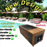 Vente directe usine – Baignoire en acier inoxydable et bois sur mesure grande taille, équipement de refroidissement pour bain de glace extérieur 1HP 500L
