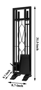 Ensemble de 5 outils de <span class=keywords><strong>cheminée</strong></span> en fer forgé avec support, pioche, pinces, pelle et brosse, accessoires robustes <span class=keywords><strong>pour</strong></span> poêle <span class=keywords><strong>à</strong></span> <span class=keywords><strong>bois</strong></span> d'intérieur - Product Image 2