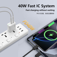 Chargeur rapide double PD 40W, technologie GaN, prise US, protection contre les surcharges thermiques, pour téléphones mobiles, ordinateurs portables, écouteurs