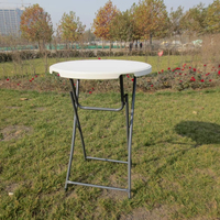 Table pliante ronde en plastique blanc OEM Chine Tables de cocktail en gros pour événements en plein air et ventes de fêtes