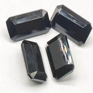 Ágata negra 12x7mm Piedra suelta facetada negra para la fabricación de joyas - Product Image 3