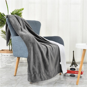 Bán buôn 100% polyester siêu mềm ấm hai lớp nặng sang trọng dày flannel lông cừu Sherpa ném chăn chống máy Đóng cọc - Product Image 2