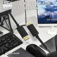 Cable DP 8K 1.4, Adaptador DisplayPort para Apple TV Box, Xbox Series X, Proyectores, 144Hz 165Hz, Cables de Audio y Video para Computadora