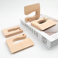 Montessori Fruit Snijden Houten Keuken Speelgoedset Veilige Gegraveerde Mesjes Gepersonaliseerd Minimalistisch Dierenpatroon Op Maat Gemaakt Hout