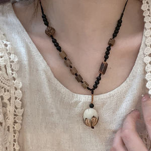 男女复古民族风格吊坠项链长项链波西米亚串珠蝴蝶饰品手工制作 - Product Image 6