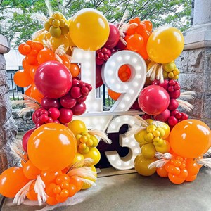 Kit d'arche de ballons en latex rouge, jaune et orange pour décorations de fête d'<span class=keywords><strong>anniversaire</strong></span> ou de Saint-Valentin sur le <span class=keywords><strong>thème</strong></span> des pompiers pour garçons - Product Image 3