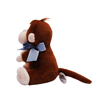 Vente en gros de peluches élégantes en forme de singe, jouet mignon en peluche de singe avec nœud, jouet en peluche personnalisé pour enfants, usine de jouets en peluche en Chine