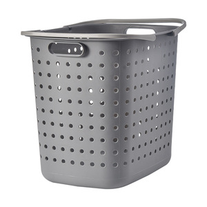 Laundry <b>Basket</b> Rectangle <b>Plastic</b> With Handle For Bathroom Clothing Storage - Product Image 4