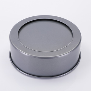 Molde redondo para pastel <span class=keywords><strong>de</strong></span> esponja, <span class=keywords><strong>de</strong></span> acero al carbono, antiadherente, alto, con tapa, para hornear en horno, color gris espacial. - Product Image 3