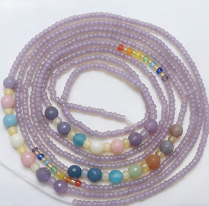 Chaîne de taille africaine en coton avec 7 pierres chakras et cristaux, bijoux de corps pour femme, grande taille, collection été - Product Image 1