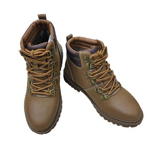 Bottes à lacets en cuir nubuck antidérapantes pour femmes, modèle 2024, chaudes, en fourrure de mouton, pour l'hiver, à semelle épaisse - Product Image 1