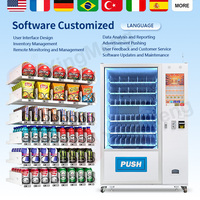 Distributeur automatique de snacks et de boissons en libre-service 24h/24, distributeur automatique commercial combiné avec écran publicitaire