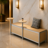 Meuble de salon moderne, banc de café, armoire de rangement en contreplaqué de bouleau, table double usage pour café et thé au lait