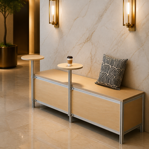 现代客厅家具咖啡厅长凳桦木板储物柜咖啡奶茶两用桌 - Product Image 2