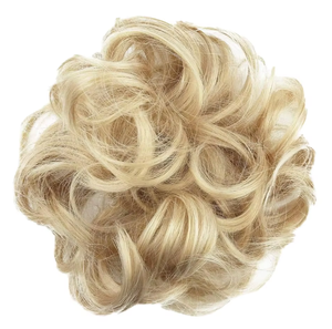 Perruque synthétique bouclée blonde résistante à la chaleur JoannaHair, postiche chignon pratique, design chouchou, aspect ondulé désordonné, 6 pouces, 30g - Product Image 1