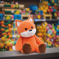 Coussin chauffant en peluche de renard en coton PP lesté en gros, jouet en peluche en plastique anti-anxiété, unisexe, Noël