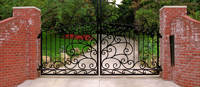 Portes coulissantes en fer forgé de luxe pour la sécurité du jardin, conception de grille double, portail d'entrée principal, portails en fer forgé